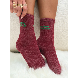 Chaussettes "Maman d'amour" - Framboise