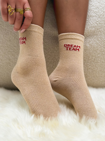 Chaussettes "Dream team" - Beige