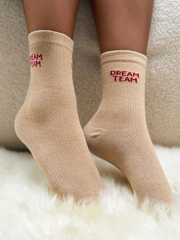 Chaussettes "Dream team" - Beige