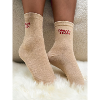 Chaussettes "Dream team" - Beige