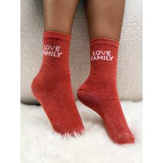 Chaussettes "Love Family" - Terracotta