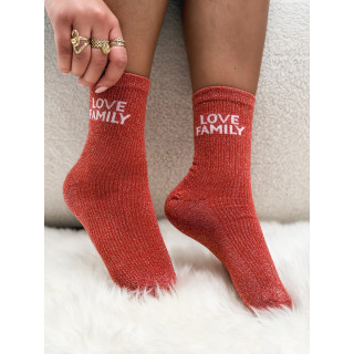 Chaussettes "Love Family" - Terracotta