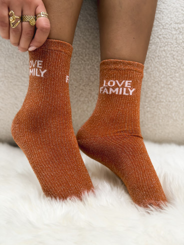 Chaussettes "Love Family" - Orange