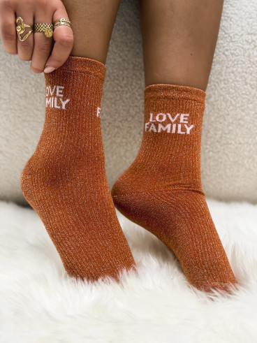 Chaussettes "Love Family" - Orange
