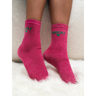 Chaussettes "Bisou" - Framboise
