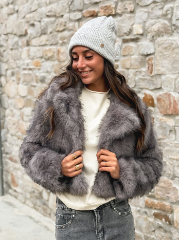 Veste en fausse fourrure Jaida - Gris