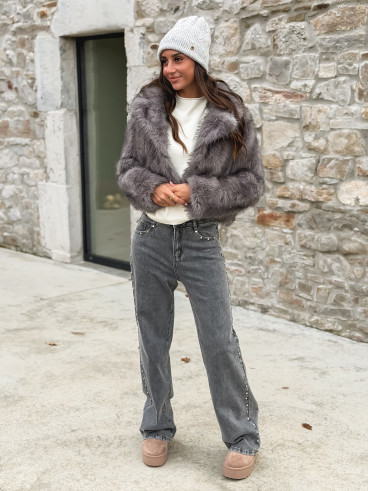 Veste en fausse fourrure Jaida - Gris