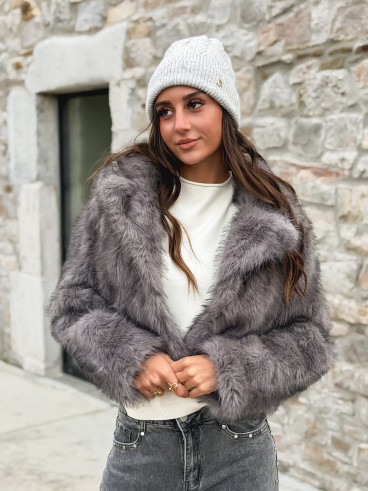 Veste en fausse fourrure Jaida - Gris