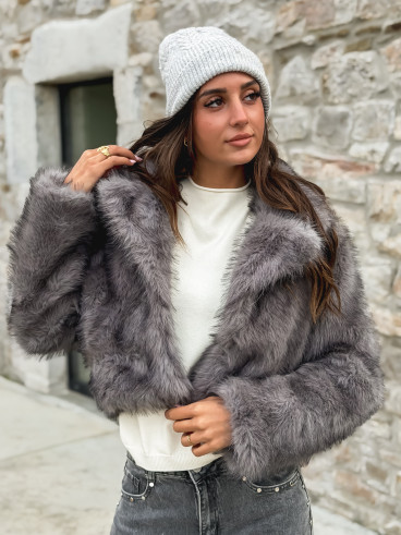 Veste en fausse fourrure Jaida - Gris
