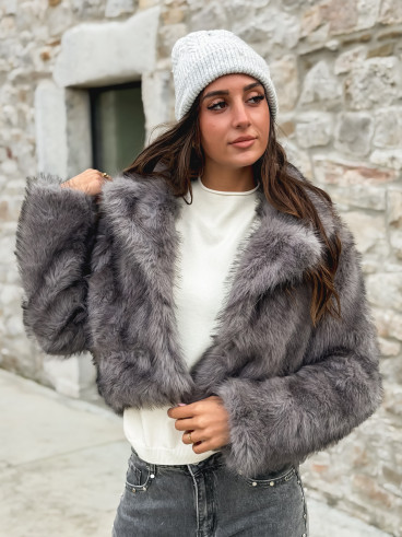 Veste en fausse fourrure Jaida - Gris
