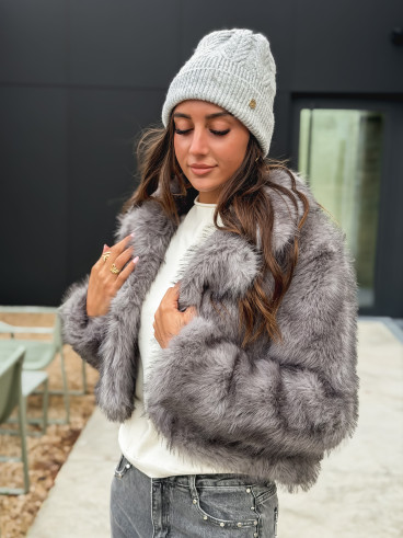 Veste en fausse fourrure Jaida - Gris