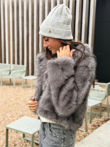 Veste en fausse fourrure Jaida - Gris