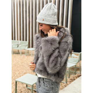 Veste en fausse fourrure Jaida - Gris