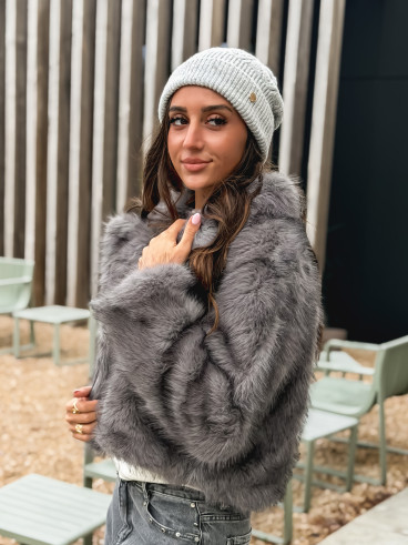 Veste en fausse fourrure Jaida - Gris