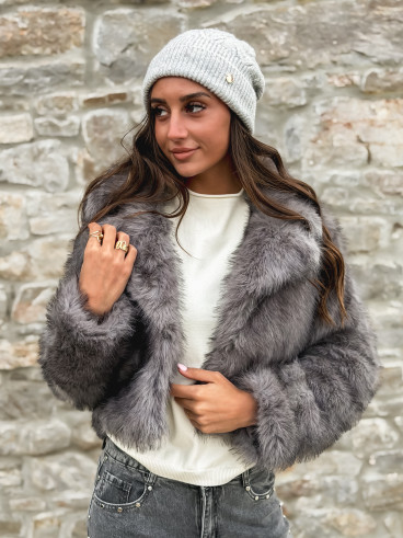 Veste en fausse fourrure Jaida - Gris