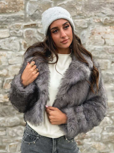 Veste en fausse fourrure Jaida - Gris