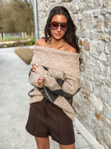 Pull Manéolla - Beige foncé