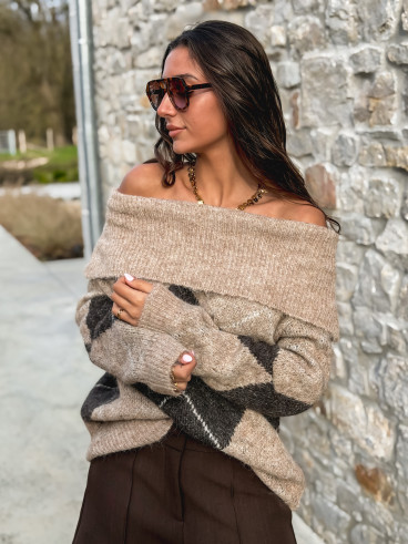 Pull Manéolla - Beige foncé