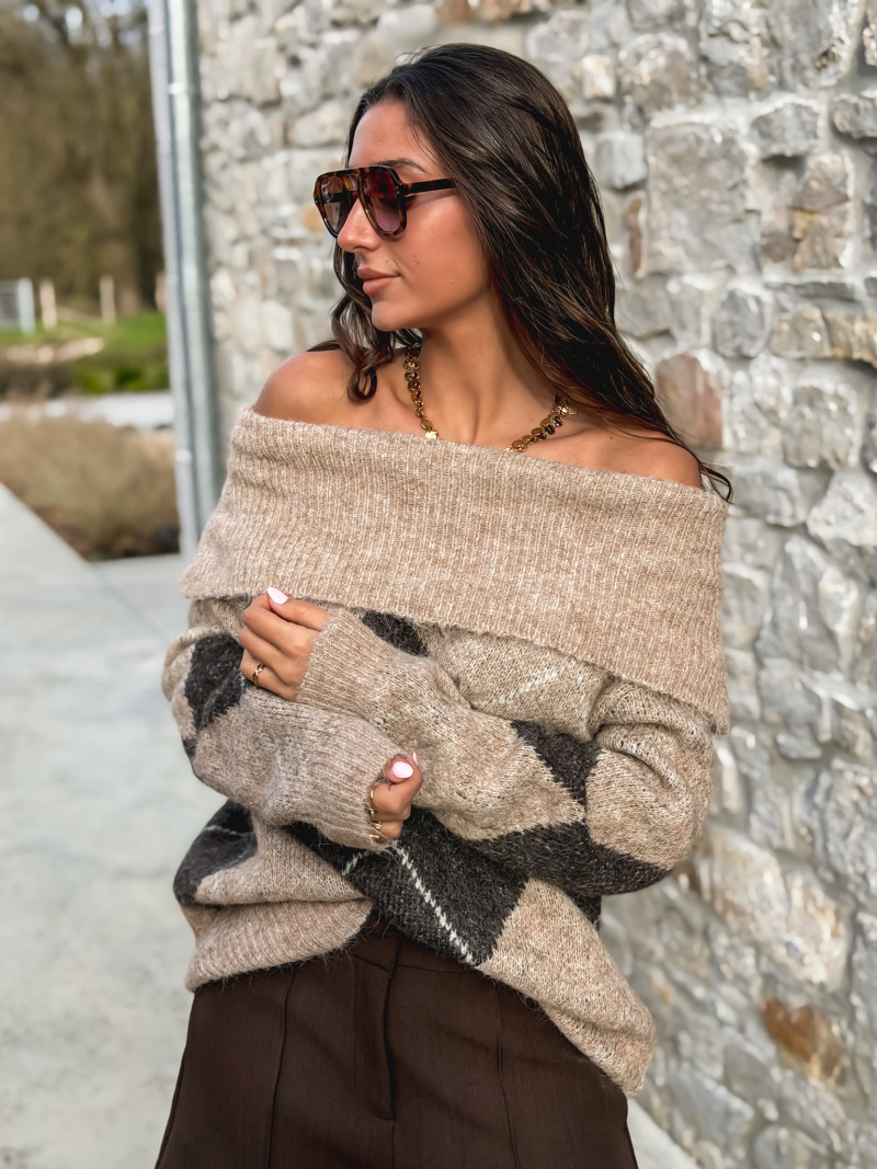 Pull Manéolla - Beige foncé