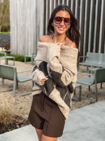 Pull Manéolla - Beige foncé