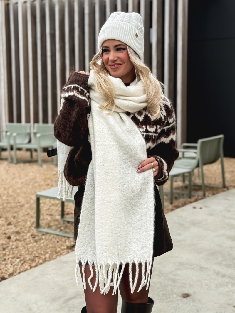 Écharpe pailletée Mariane - Ecru Écharpe pailletée Mariane - Ecru