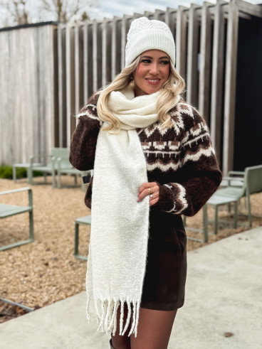 Écharpe pailletée Mariane - Ecru