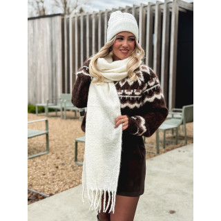 Écharpe pailletée Mariane - Ecru