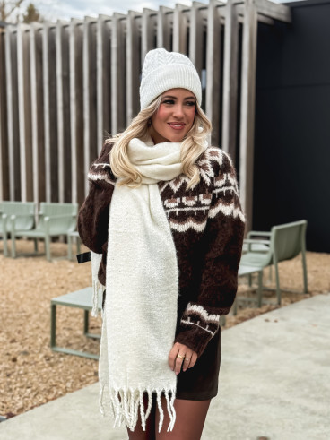 Écharpe pailletée Mariane - Ecru Écharpe pailletée Mariane - Ecru