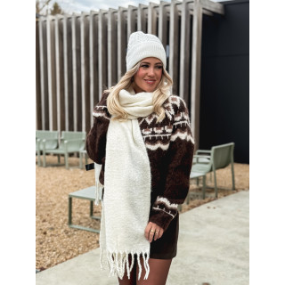 Écharpe pailletée Mariane - Ecru