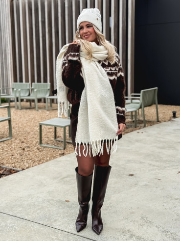 Écharpe pailletée Mariane - Ecru Écharpe pailletée Mariane - Ecru