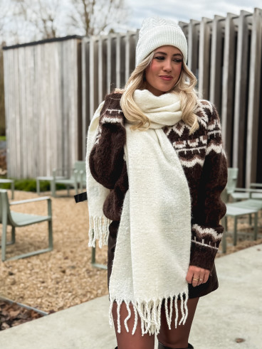 Écharpe pailletée Mariane - Ecru Écharpe pailletée Mariane - Ecru