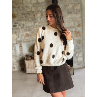Pull à pois Amelyna - Ecru