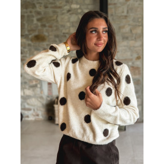 Pull à pois Amelyna - Ecru