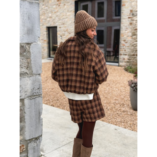 Veste à carreaux Laurina - Chocolat/Beige