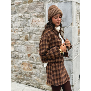 Veste à carreaux Laurina - Chocolat/Beige