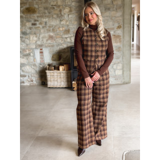 Gilet à carreaux Laurina - Chocolat/Beige