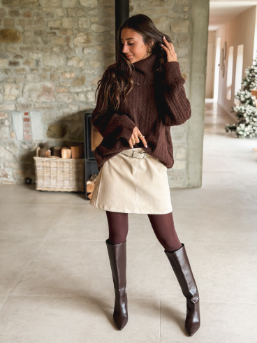 Pull long Thiora - Chocolat