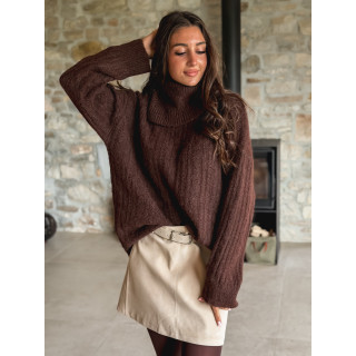 Pull long Thiora - Chocolat