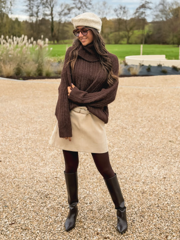 Pull long Thiora - Chocolat