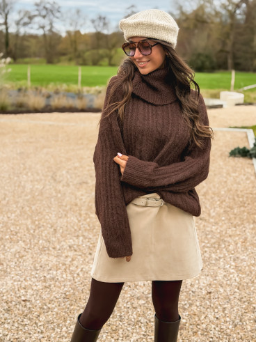 Pull long Thiora - Chocolat