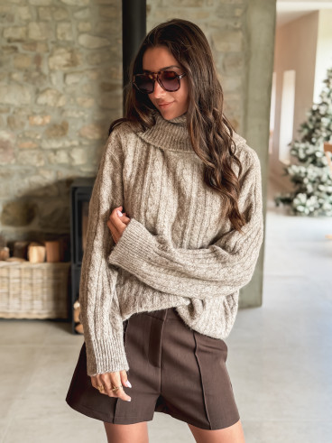 Pull long Thiora - Taupe
