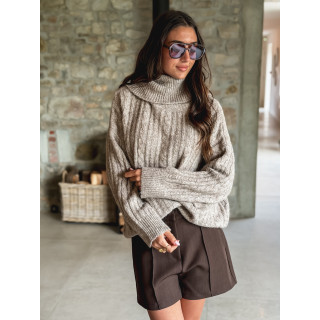 Pull long Thiora - Taupe