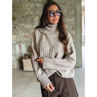 Pull long Thiora - Taupe