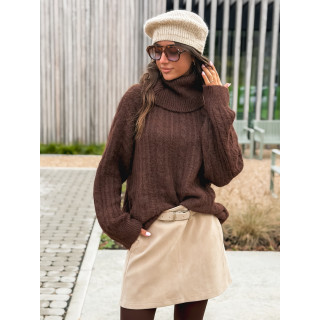 Jupe en suédine Aurélya - Beige