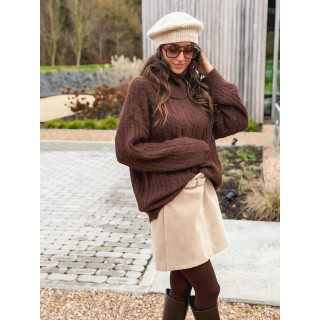 Jupe en suédine Aurélya - Beige