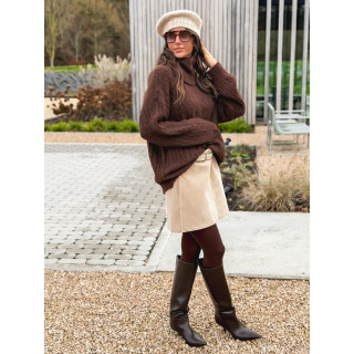 Jupe en suédine Aurélya - Beige