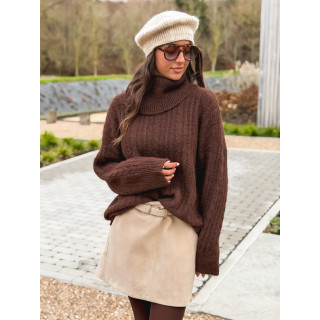 Jupe en suédine Aurélya - Beige