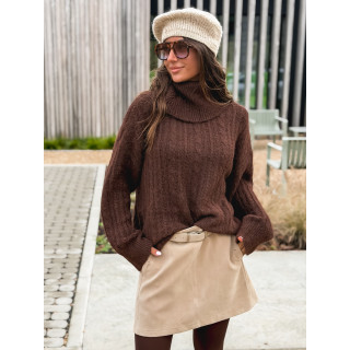 Jupe en suédine Aurélya - Beige