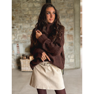 Jupe en suédine Aurélya - Beige