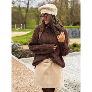 Jupe en suédine Aurélya - Beige